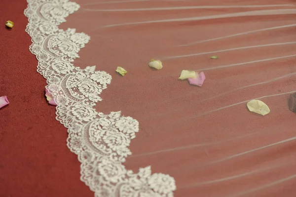 White Wedding Dress Detail — Stock Photo, Image