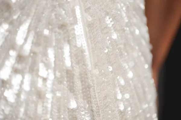 White Wedding Dress Detail — Stock Photo, Image