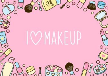 Şirin makyaj çerçeve tasarımınız için