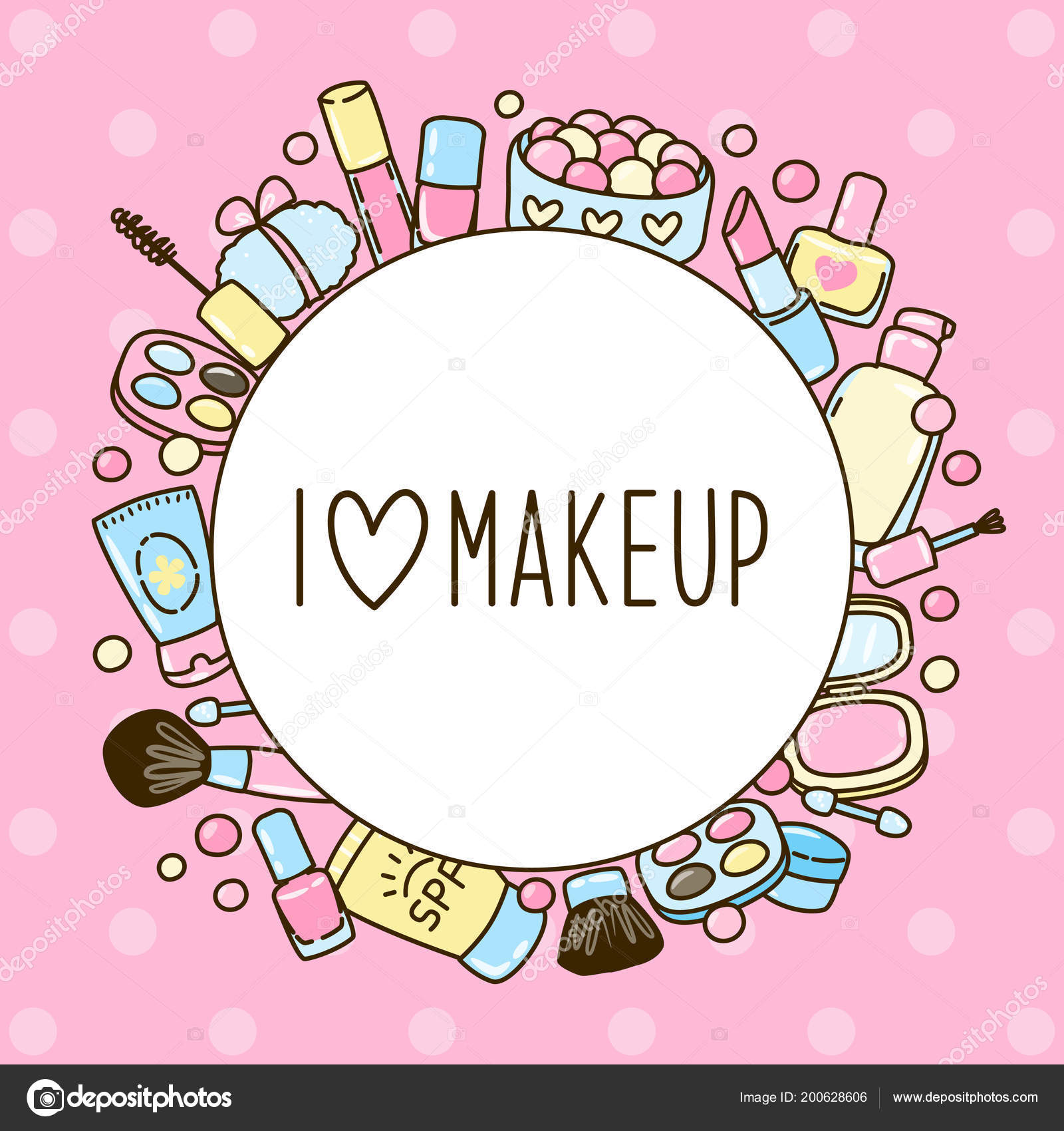 Cute Makeup Frame Your Design Stock Vector Huhli13 200628606 Cute Makeup Frame Your Design Stock Vector