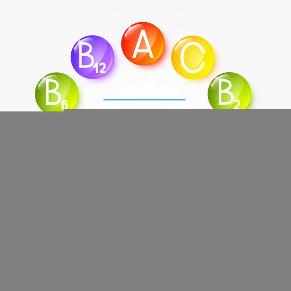 Set Der Wichtigsten Vitamin Symbole Für Ihr Design — Stockvektor