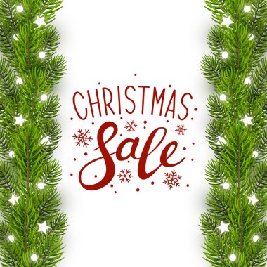 Noel ağacı kenarlıklı tebrik kartı