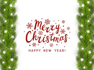 Noel ağacı kenarlıklı tebrik kartı