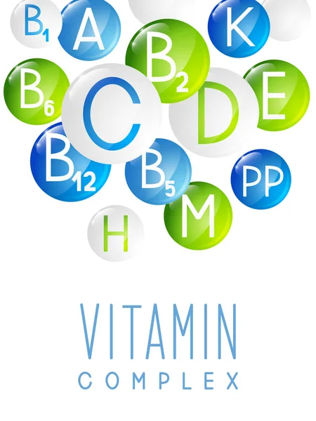 Viktigaste Vitaminer Bakgrund För Din Design — Stock vektor