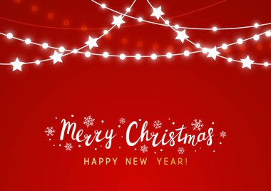 Noel arka plan kırmızı parlak ışıkları ile 
