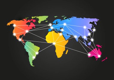 Dünya harita siluet tasarımınız için