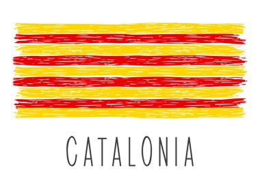 Beyaz, vektör illüstrasyon izole Catalonia bayrağı