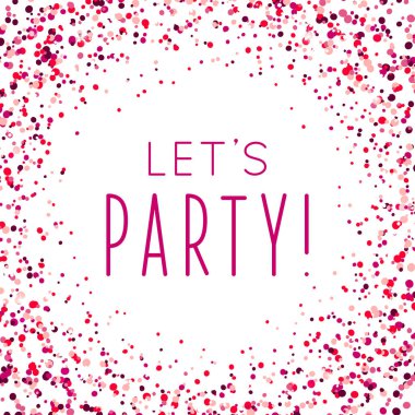 Pembe konfeti, vektör çizim ile parti arka plan