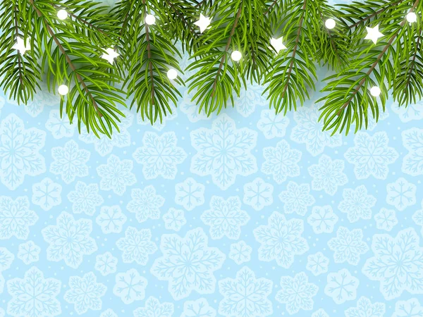 Fondo Vacaciones Con Borde Del Árbol Navidad Ilustración Del Vector — Vector de stock