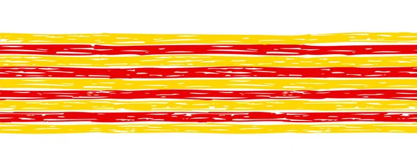 Frontière Sans Couture Avec Drapeau Catalogne Illustration Vectorielle — Image vectorielle