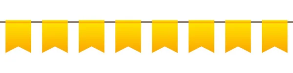 Borda Sem Costura Com Bandeiras Amarelas Ilustração Vetorial — Vetor de Stock