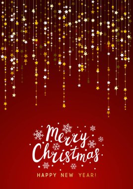 Altın parlak dekorasyonu ile Noel arka plan