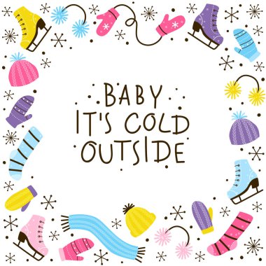 Kış giysileri çerçeve tasarımınız için