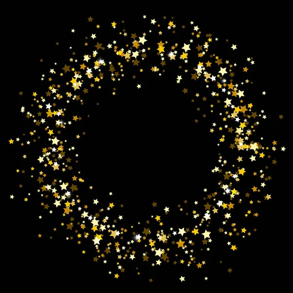 金色闪亮装饰的圆形星光框架 — 图库矢量图片