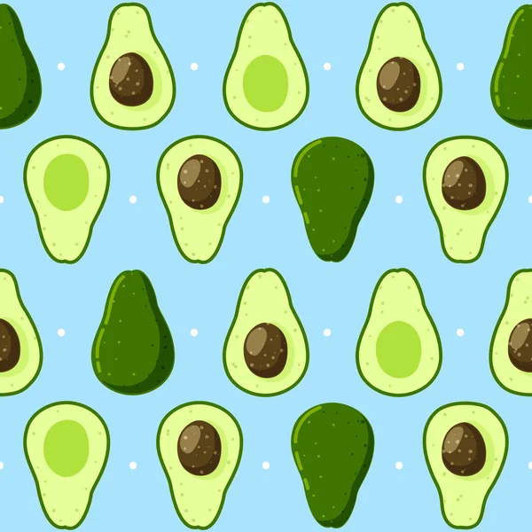 Seamless Pattern Green Avocado Vector Illustration — Stock Vector