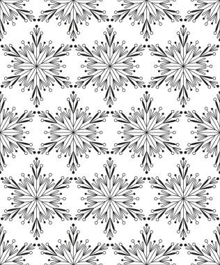 Kar taneleriyle kusursuz desen, vektör çizimi 