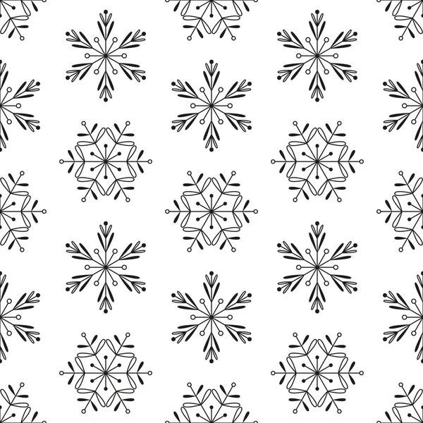 Motif Sans Couture Avec Flocons Neige Illustration Vectorielle — Image vectorielle