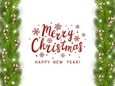 Baston şekerler ile Noel ağacı sınır