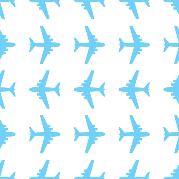 Naadloze Patroon Met Vliegtuig Silhouetten — Stockvector