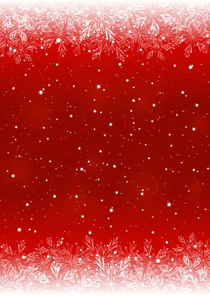 Copos Nieve Bordes Brillantes Con Fondo Rojo — Archivo Imágenes Vectoriales