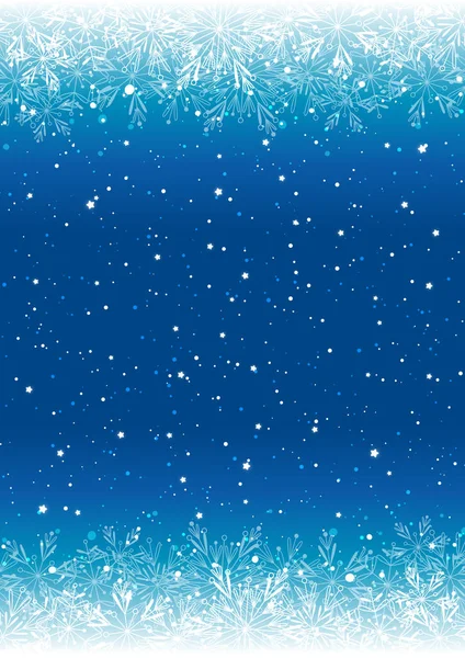 Snowflakes Shiny Borders Blue Background — Stock Vector