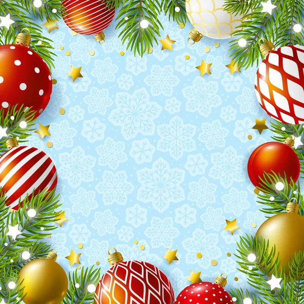 Carte Voeux Noël Avec Décor Vacances — Image vectorielle
