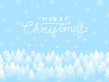 Kış tebrik kartı neşeli Noel yazı ile vektör çizim