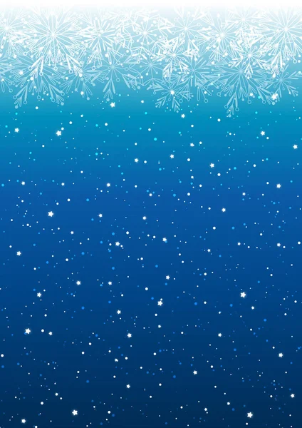 圣诞节背景与闪亮的雪花在蓝色 — 图库矢量图片