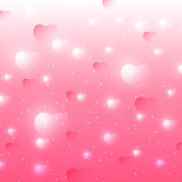 Valentinstag Hintergrund Mit Rosa Herzen Bokeh — Stockvektor