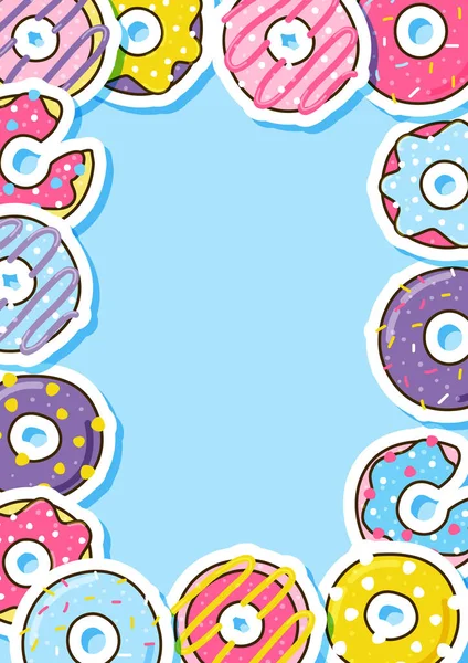 Quadro Dos Donuts Cor Para Seu Projeto — Vetor de Stock