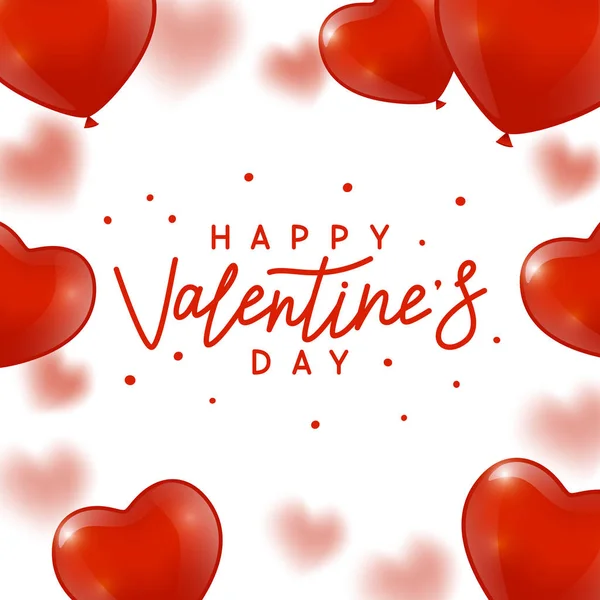 Tarjeta Felicitación San Valentín Con Corazones Brillantes — Vector de stock