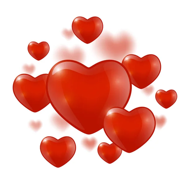 Corações Brilhantes Fundo Branco Para Seu Projeto Dia Dos Namorados — Vetor de Stock