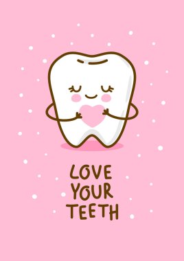 Sevimli küçük diş tıp arka plan için