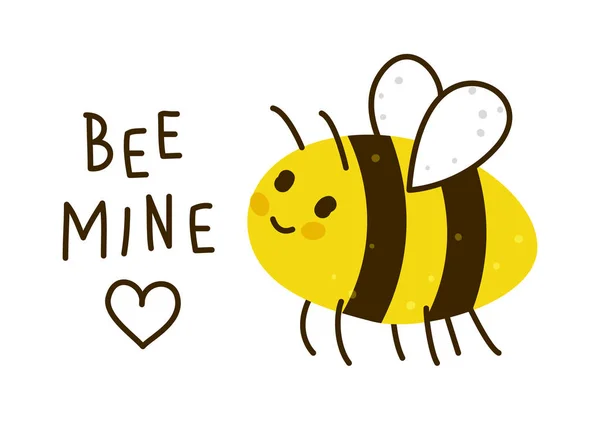 Χαριτωμένο Μικρό Μέλισσα Απομονώνονται Λευκό Φόντο — Διανυσματικό Αρχείο