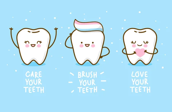 Симпатичные Маленькие Зубы Медицинского Дизайна — стоковый вектор