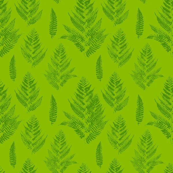 Motif Sans Couture Avec Feuilles Fougère Vertes — Image vectorielle