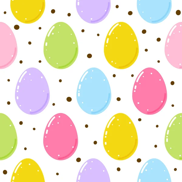 Seamless Pattern Color Easter Eggs Isolated White Background — Stock Vector