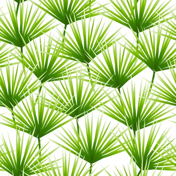 葉の緑のトロピカルのシームレス パターン — ストックベクタ