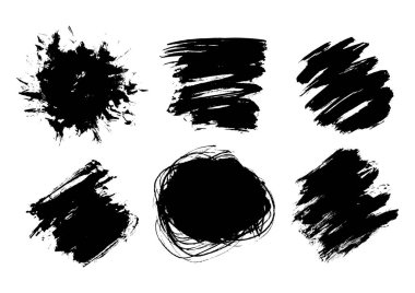 Beyaz arka plan üzerinde izole boya doku öğeleri kümesi