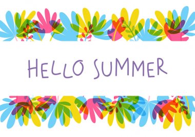 Renk tropikal beyaz arka plan üzerinde izole kenarlık yaprakları