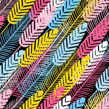Yaz tasarımı için renk tropikal yaprakları ile Dikişsiz desen