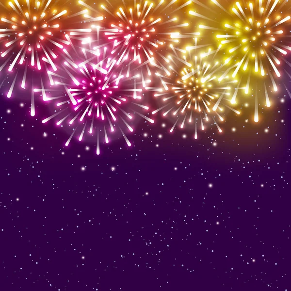 Glänzendes Feuerwerk Sternenhimmel — Stockvektor