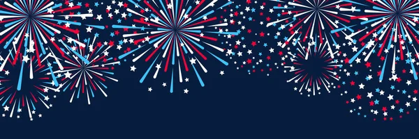 Tarjeta Felicitación Con Fuegos Artificiales Para Diseño Del Día Independencia — Archivo Imágenes Vectoriales