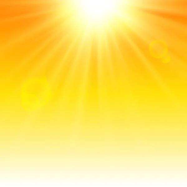 オレンジ色の背景に日当たりの良い光線 — ストックベクタ