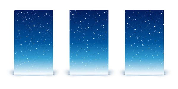 Set Vertical Banners Shiny Stars Night Sky — Stock Vector