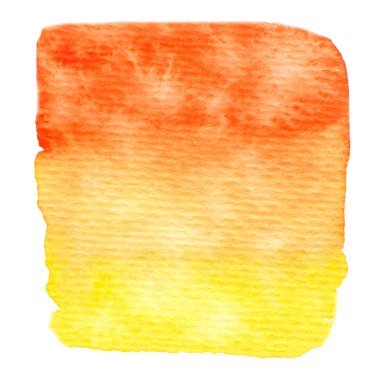 Beyaz arka planda izole sarı ve turuncu boya dokusu