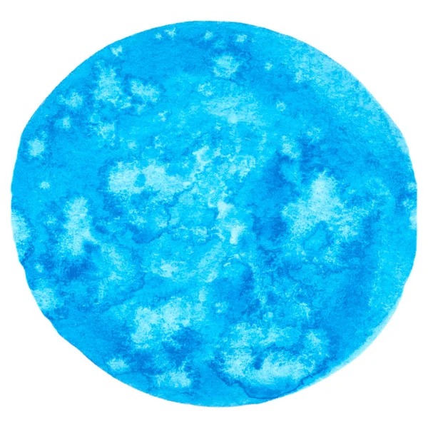 Modrý Kulatý Vodakbarevná Textura Izolovaná Bílém Pozadí — Stockový vektor