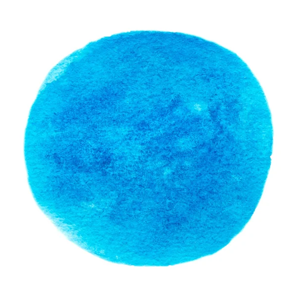 Aquarelle Ronde Bleue Texture Peinture Isolée Sur Fond Blanc — Image vectorielle