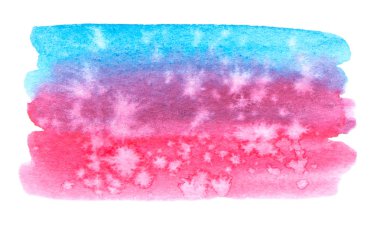 Beyaz arka planda izole pembe ve mavi boya dokusu
