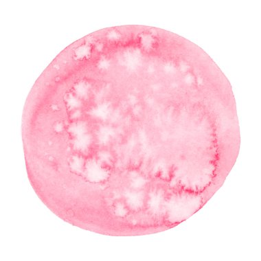 beyaz arka plan üzerinde izole yuvarlak pembe suluboya doku